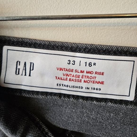 *2 For $30* GAP grey wash vintage slim midrise jeans. Size 16 - Picture 3 of 4